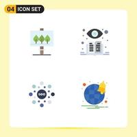 Stock Vector Icon Pack of 4 Line Signs and Symbols for board rank learning globe notification Editable Vector Design Elements