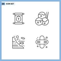 Universal Icon Symbols Group of 4 Modern Filledline Flat Colors of education fish easter takoyaki fishing Editable Vector Design Elements