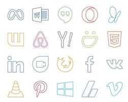 20 Social Media Icon Pack Including vk browser yahoo firefox linkedin vector