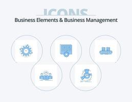 Business Elements And Business Managment Blue Icon Pack 5 Icon Design. processing. event. point. project. processing vector