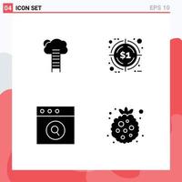 4 Solid Glyph concept for Websites Mobile and Apps growth promotion growth stairs app Editable Vector Design Elements
