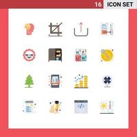 Set of 16 Modern UI Icons Symbols Signs for invoice document development data upload Editable Pack of Creative Vector Design Elements