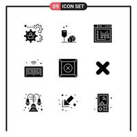 Universal Icon Symbols Group of 9 Modern Solid Glyphs of box iot drink internet static Editable Vector Design Elements