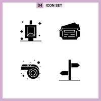 User Interface Pack of 4 Basic Solid Glyphs of urinal direction train mardi gras board Editable Vector Design Elements