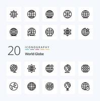 20 Globe Line icon Pack like world global globe map globe vector