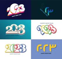 Big Set of 2023 Happy New Year logo text design 2023 number design template vector