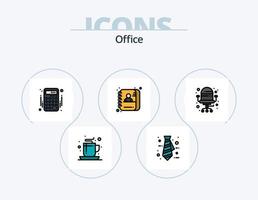 paquete de iconos llenos de línea de oficina 5 diseño de iconos. oficina. diseño. mesa de ayuda. ordenador personal. computadora vector