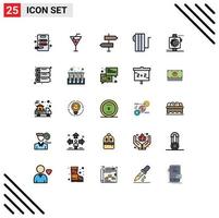 conjunto de 25 iconos de interfaz de usuario modernos símbolos signos para dispositivos flechas de calentador aparatos de calor elementos de diseño vectorial editables vector