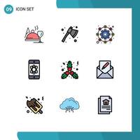 9 Creative Icons Modern Signs and Symbols of kiss tech affiliate space atom Editable Vector Design Elements