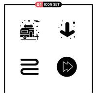 Stock Vector Icon Pack of 4 Line Signs and Symbols for camper forward arrow clean Layer 1 Editable Vector Design Elements