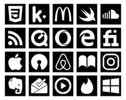 20 Social Media Icon Pack Including evernote ibooks quicktime air bnb apple vector