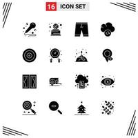 User Interface Pack of 16 Basic Solid Glyphs of finance sync accessories data shorts Editable Vector Design Elements