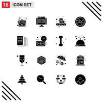 User Interface Pack of 16 Basic Solid Glyphs of laboratory danger cubes chemistry play Editable Vector Design Elements