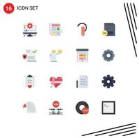 16 Flat Color concept for Websites Mobile and Apps medical hardware bluetooth devices card Editable Pack of Creative Vector Design Elements