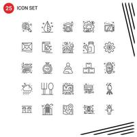 25 Creative Icons Modern Signs and Symbols of statistical business house analytics wrench Editable Vector Design Elements