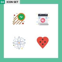 4 Universal Flat Icon Signs Symbols of fast science time poem dress button Editable Vector Design Elements