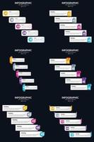 Vector 6 Infographics Pack Presentation slide template 5 Steps cycle diagrams and timelines