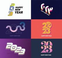 Big Set of 2023 Happy New Year logo text design 2023 number design template vector