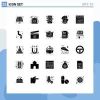 Universal Icon Symbols Group of 25 Modern Solid Glyphs of cap web page course celebration beer Editable Vector Design Elements