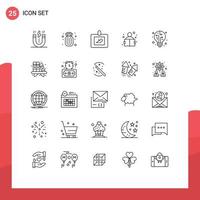 Group of 25 Lines Signs and Symbols for light study baby reading education Editable Vector Design Elements