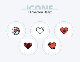 paquete de iconos llenos de línea de corazón 5 diseño de iconos. . corazón. . corazón vector