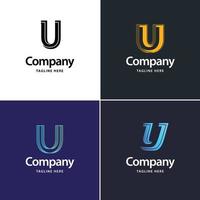 Letter U Big Logo Pack Design Creative Modern logos design for your business vector