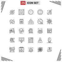 grupo de símbolos de iconos universales de 25 líneas modernas de elementos de diseño vectorial editables premium de clasificación de reloj de pan holi vector