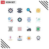 16 Flat Color concept for Websites Mobile and Apps love communication internet advertising coin Editable Pack of Creative Vector Design Elements