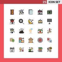 conjunto de 25 iconos modernos de la interfaz de usuario signos de símbolos para la gestión de elementos de diseño de vectores editables de la tienda de dinero de bucle empresarial