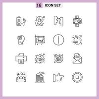 16 Creative Icons Modern Signs and Symbols of photo digital map action transfer Editable Vector Design Elements