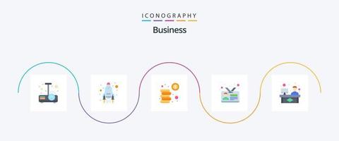 paquete de iconos de 5 planos de negocios que incluye chat. tarjeta de identificación. dinero. identificación. negocio vector