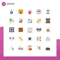 Set of 25 Modern UI Icons Symbols Signs for notification deliver date store box Editable Vector Design Elements