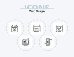 paquete de iconos de línea de diseño web 5 diseño de iconos. móvil. aplicación foto. escribe. editar vector