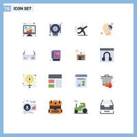 Universal Icon Symbols Group of 16 Modern Flat Colors of computing mind hobbies relax balance Editable Pack of Creative Vector Design Elements