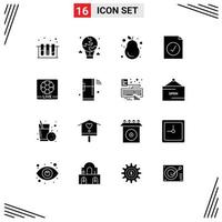 Group of 16 Solid Glyphs Signs and Symbols for game selected international document fresh Editable Vector Design Elements