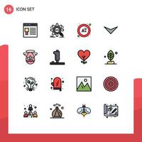 Editable Vector Line Pack of 16 Simple Flat Color Filled Lines of celebration next website down result Editable Creative Vector Design Elements