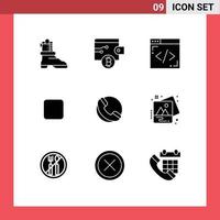 9 User Interface Solid Glyph Pack of modern Signs and Symbols of picture image lines shop ecommerce Editable Vector Design Elements