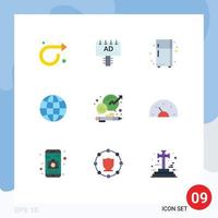 Flat Color Pack of 9 Universal Symbols of chat geography electronic device web world Editable Vector Design Elements