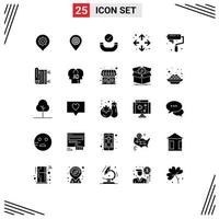 Universal Icon Symbols Group of 25 Modern Solid Glyphs of paint art money maximize enlarge Editable Vector Design Elements