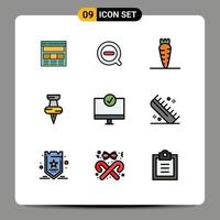 Stock Vector Icon Pack of 9 Line Signs and Symbols for devices computers delete marker education Editable Vector Design Elements