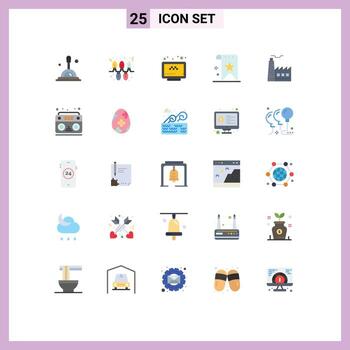 paquete de interfaz de usuario de 25 colores planos básicos de elementos de diseño vectorial editables de marcador de calidad de búsqueda de rango de construcción vector