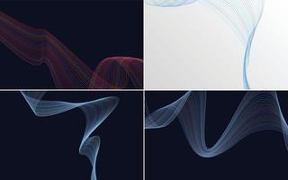 Collection of geometric minimal lines pattern set vector