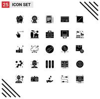 paquete de iconos de vector de stock de 25 signos y símbolos de línea para gestos herramienta cuaderno cultivo crédito elementos de diseño de vector editables