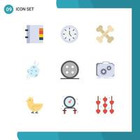 Universal Icon Symbols Group of 9 Modern Flat Colors of clothing comet bones space astronomy Editable Vector Design Elements