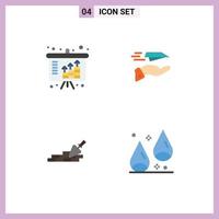 4 Universal Flat Icon Signs Symbols of assets brickwork investment paper plane building Editable Vector Design Elements