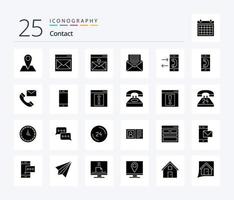 Contact 25 Solid Glyph icon pack including conversation. communication. mail. call. envelope vector