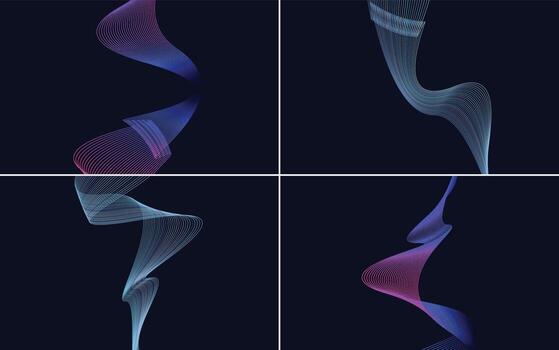 paquete de fondo de presentación abstracta de curva de onda moderna vector