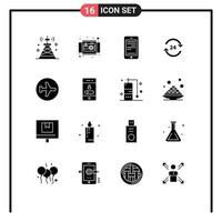 Set of 16 Modern UI Icons Symbols Signs for round the clock hotel product concierge cell Editable Vector Design Elements