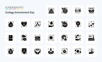 25 Ecology Solid Glyph icon pack vector