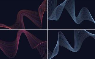 Collection of geometric minimal lines pattern set vector